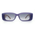 thumbnail image 5 of Womens Beveled Rectangle Mod Thick Plastic Fashion Sunglasses Purple - Smoke, 5 of 8