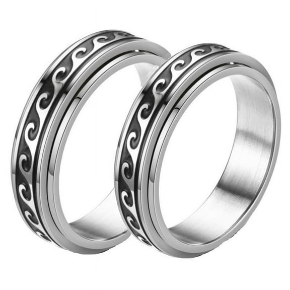 Non-Stainless Steel Rotating Finger Ring Fidget Spinner Ring for Calming Worry Meditation Twist US Size 10(19.8mm)