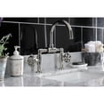 thumbnail image 3 of Kingston Brass KS2176RX Belknap Industrial Style Wheel Handle Bridge Bathroom Faucet with Pop-Up Drain, Polished Nickel, 3 of 7