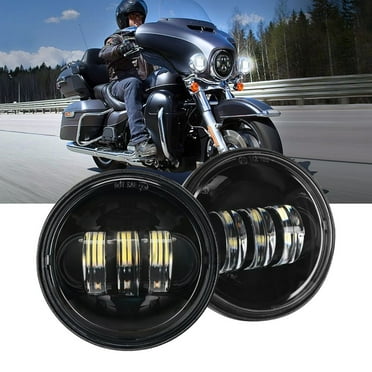 Nilight Motorcycle 2PCS 4.5 Inch LED Fog Lights Passing Auxiliary Light DOT Compatible with Harley Davidson Electra Street Glide Heritage Softail Classic Road King, Black