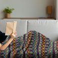 thumbnail image 3 of Geometric Soft Flannel Fleece Blanket, Retro Eighties Design Vibrant Color Scheme Geometrical Lines Half Circles Vintage, Cozy Plush for Indoor and Outdoor Use, 60" x 80", Multicolor, by Ambesonne, 3 of 5