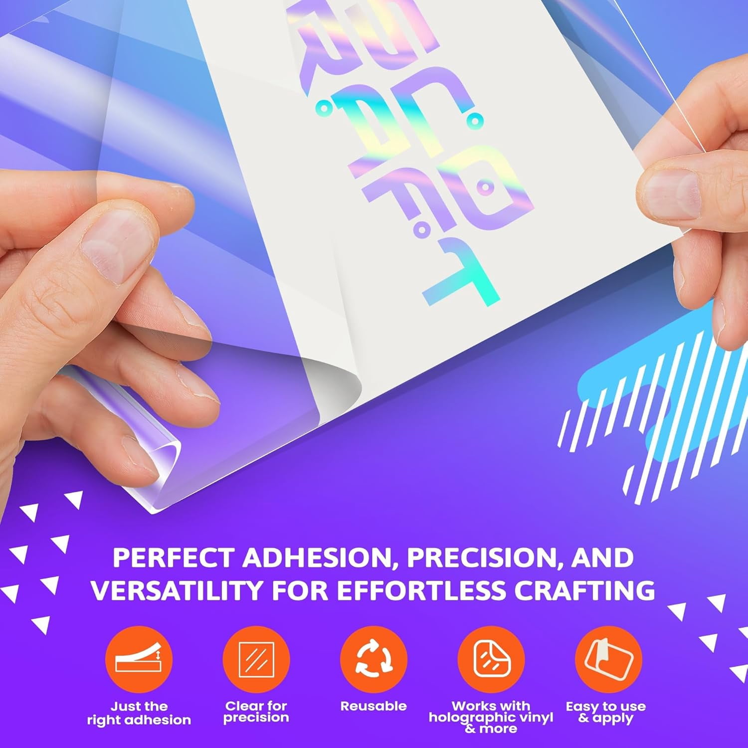 Premium Tack Clear Transfer Tape for Vinyl with Paper Backing - Perfect Self Adhesive Signs, Decals, Holographic & More (Original Clear, 12" x 50 ft)