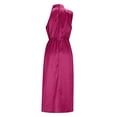 thumbnail image 5 of OSFVNOXV Wedding Guest Dresses for Women Summer Fall Satin Dress 2025 Sleeveless Mock Neck Cocktail Party Maxi Dresses, 5 of 8