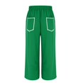 thumbnail image 4 of Delayuji Womens Capri Pants Casual Summer Baggy Wide Leg Pants Elactic Waist Barrel Pants Women With Pockets, 4 of 6