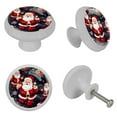 thumbnail image 4 of Santa Claus Fluorescent Drawer Pulls with Screws - Round 4-Pack, Glow-in-the-Dark Knobs for Cabinets, Wardrobes, and Dressers, 4 of 6