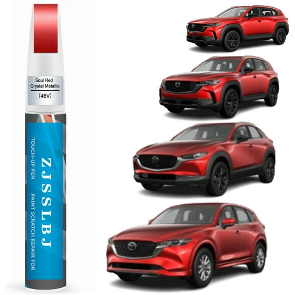 Car Touch Up Paint(Soul Red Crystal Metallic(46V)) for Mazda, Car Paint Scratch Repair Kit, Quick & Easy Solution to Repair, 2 in 1 Scratch Remover Pen with Color-Matched