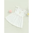 thumbnail image 3 of xiaxaixu Robe de Bébé Fille Sans Manches Col Rond Dentelle Patchwork Bowknot Robe d'Été A-Ligne, 3 of 9