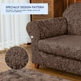 thumbnail image 5 of Subtrex Stretch 2-Piece Jacquard Damask Loveseat Slipcover, Brown, 5 of 7