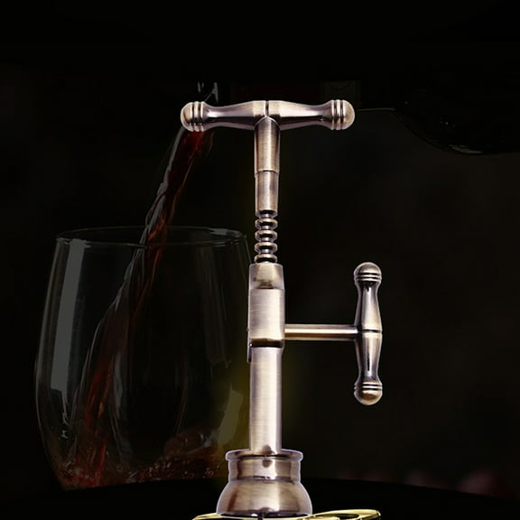 HOMEMAXS 1Pc Multifunctional Wine Corkscrew Vintage Zinc Alloy Wine Bottle Opener Professional Bottle Opener with Ordinary White Box (Light Brown)