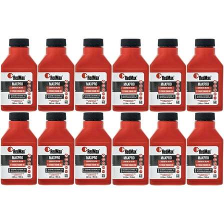 2.6oz Bottles RedMax Synthetic 2 Stroke Cycle Oil w/ Fuel Stabilizer 50:1 12PACK