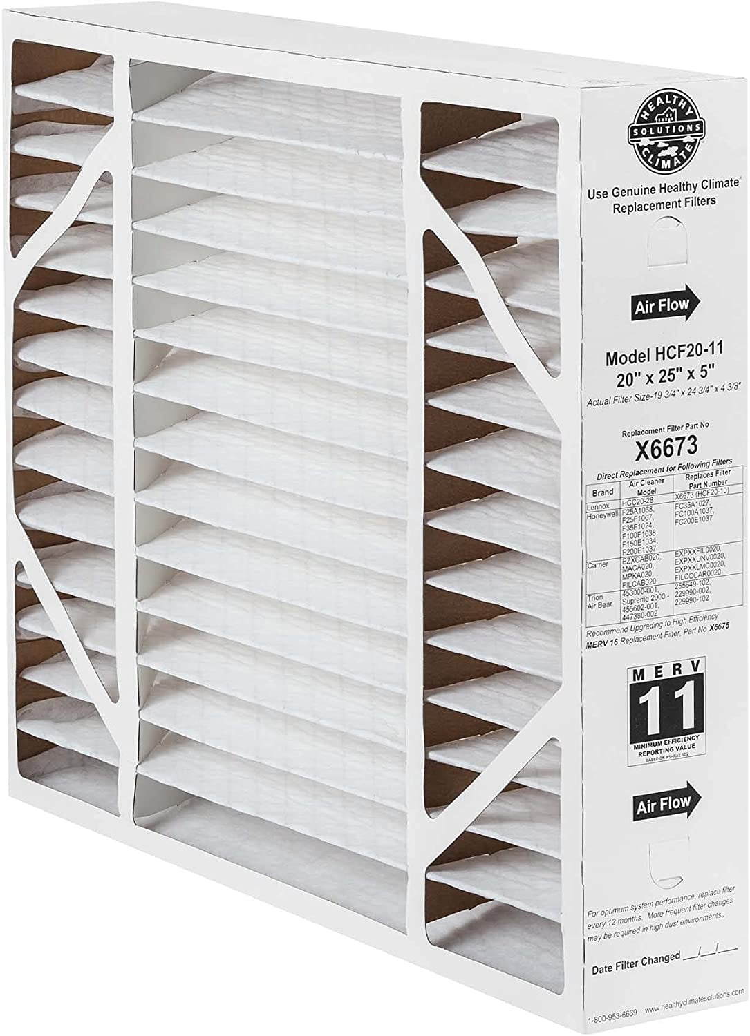 Lennox Healthy Climate 20x25x5 x6673 MERV 11 Box Filter