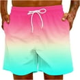 thumbnail image 6 of IYTR Mens Shorts Beach Shorts with Pockets Lightweight Summer Gradient Color Casual Shorts Elastic Waist Drawstring Shorts Multicolor_C XXXXXL, 6 of 7