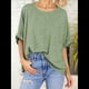 thumbnail image 5 of Camiseta Holgada Informal de Verano de Corta para Mujer. Verde XXL, 5 of 8