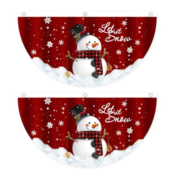 Wartleves Banderines navideños, banderines navideños con forma de muñeco de nieve de 35 pulgadas, banderines con forma de abanico y Papá Noel decorativo, banderines con forma de abanico de Feliz Navid
