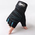 thumbnail image 1 of Women Men Cycling Gloves Wristband Fitness Sport Anti-Slip Shockproof Light Blue Black L, 1 of 5