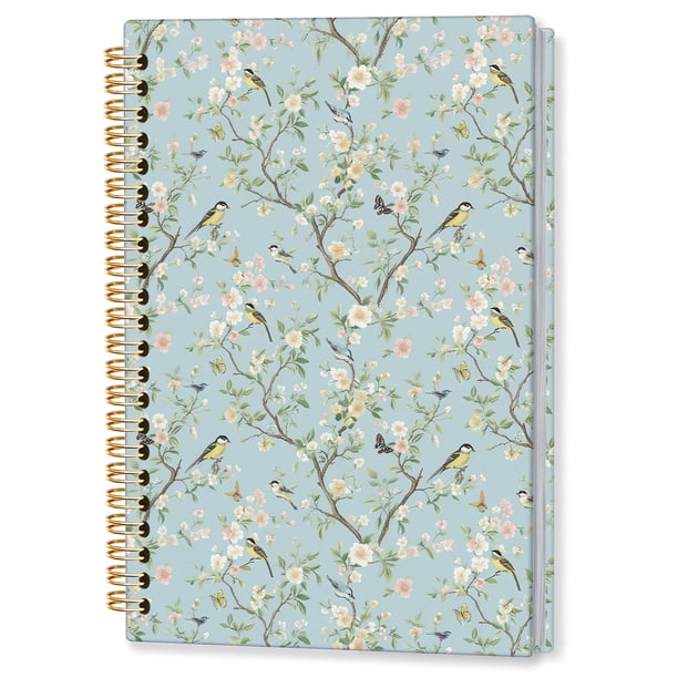Cuaderno espiral Elpwk Chinoiserie Vintage para amantes de las aves