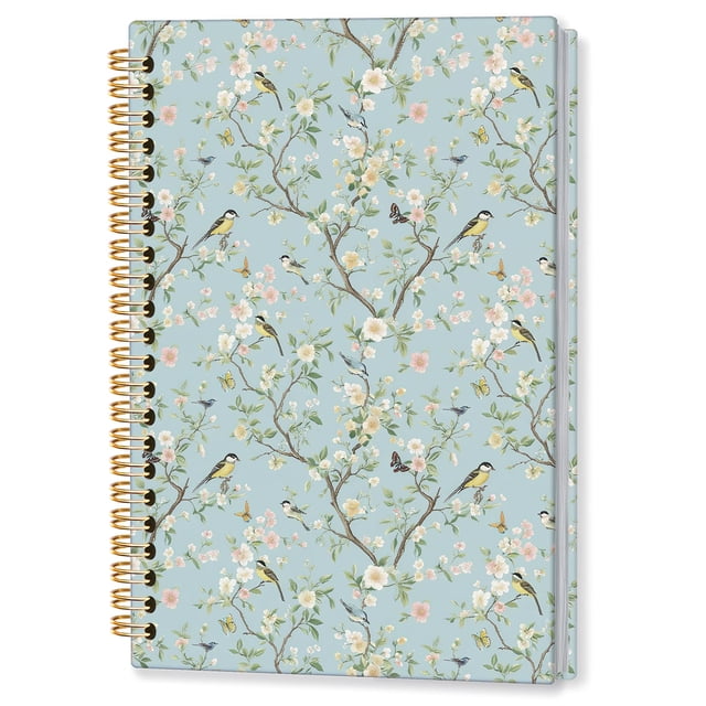 Cuaderno espiral Elpwk Chinoiserie Vintage para amantes de las aves