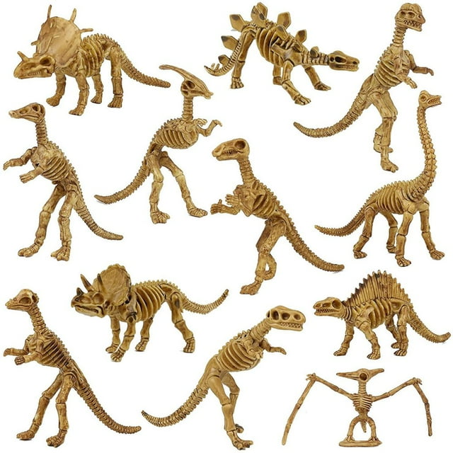 Dinosaur Fossil Skeleton (12 Pieces) Assorted Figures Dinosaur Toys For Kids