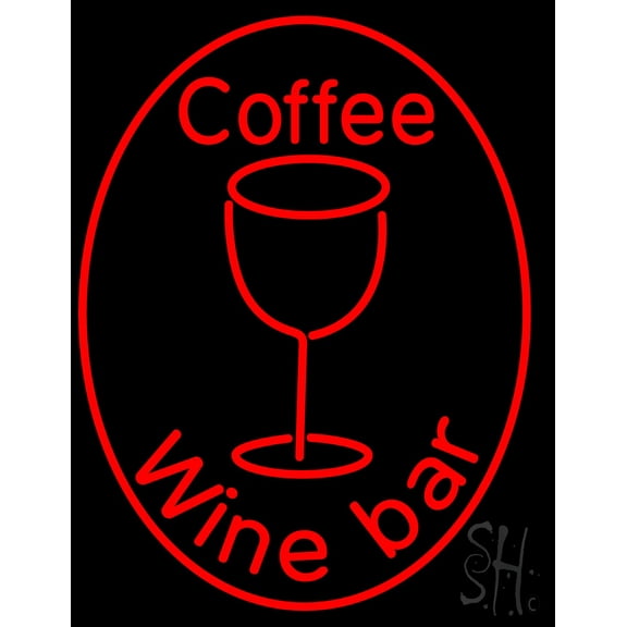 Caffe Wine Bar LED Neon Sign 24 x 31 - inches, Clear Edge Cut Acrylic Backing, with Dimmer - Bright and Premium built indoor LED Neon Sign for Bar decor.