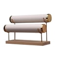 thumbnail image 1 of Exhibidor de pulseras Organizador de pulseras Elegante base de madera Organizador de almacenamiento de pulseras Cuero PU blanco, 1 of 9