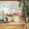 thumbnail image 2 of DII Traditional Cement Stone Flower Pot in Abstract Gold and White (Set of 2), 2 of 3