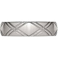 thumbnail image 4 of Stainless Steel Criss-Cross Design 6mm Brushed and Polished Band, Available in Multiple Sizes, 4 of 10