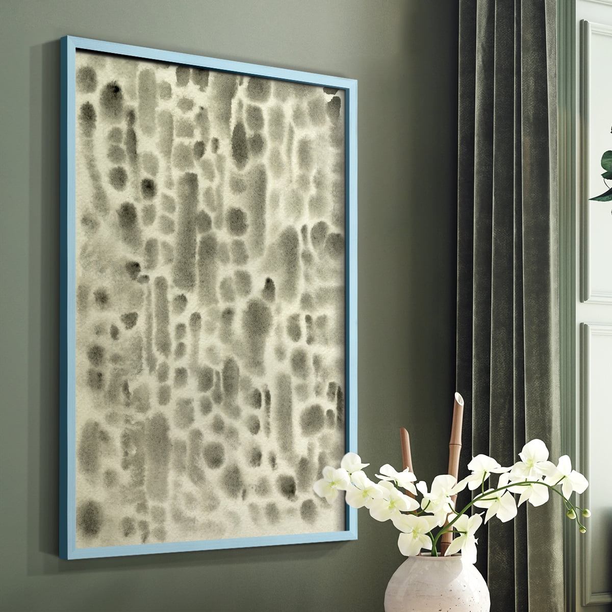 Watercolor Metric II Framed Print in Blue Solid Wood 8 x 10 Framed Print