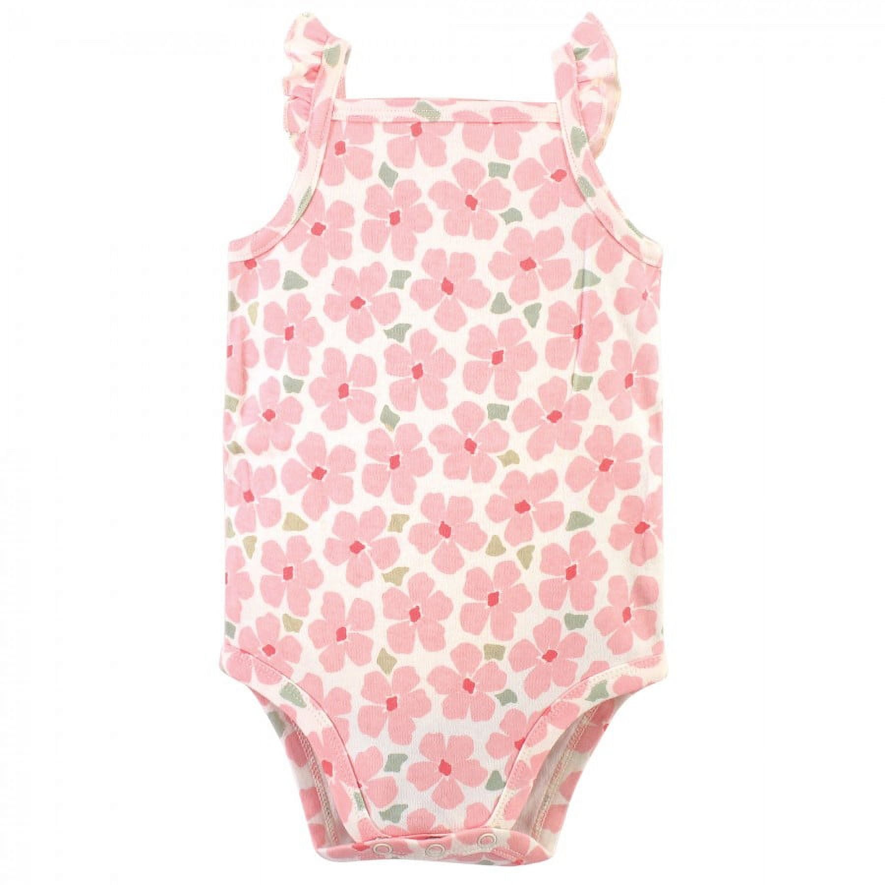 Touched by Nature Baby Girl Organic Cotton Bodysuits 5pk, Peach, 12-18 Months
