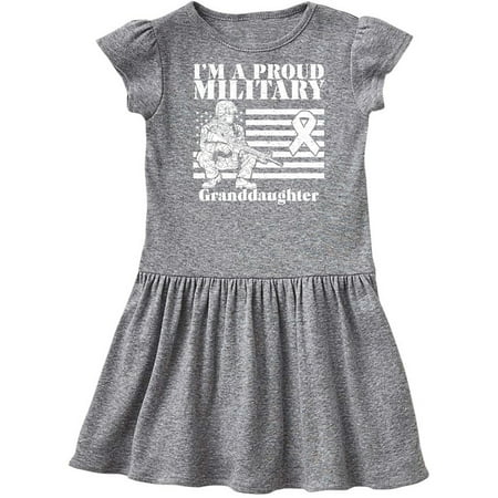 

Inktastic Proud Military Granddaughter Red Friday Gift Toddler Girl Dress