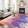 thumbnail image 2 of Forest Silhouette Area Rugs 6'x9', Small Throw Rugs for Kitchen Dining room, Retro Abstract Watercolor Forest Trees Pink Indoor Outdoor Rug Non-Slip Low Pile Carpet Runner Reversible Floor Mats, 2 of 8