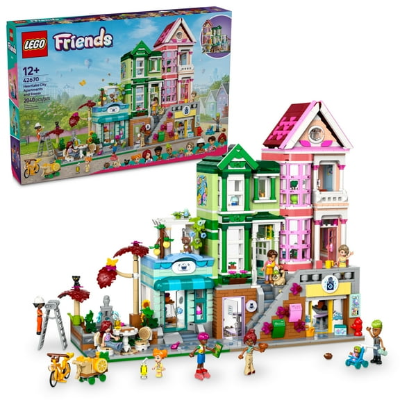 LEGO Friends Heartlake City Apartments and Stores Dollhouse - Toy Building Set for Kids, Girls and Boys, Ages 12 - Gift Ideas for Birthday - with 7 Minidolls, a Micro-Doll, and More - 42670