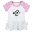 thumbnail image 1 of Let My Adventure Begin Funny Dresses For Baby, Newborn Babies Skirts, Infant Princess Dress, 0-24M Kids Graphic Clothes (Pink Raglan Dresses, 6-12 Months), 1 of 5
