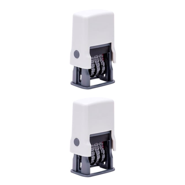 jesticaly Date Stamp Mini Self-inking Portable Notary Stampers Save Places Lock Design Widely Use Colorfast Dating Stamps No.1 2Set