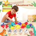 thumbnail image 2 of Tewiwap Abc Matching Dinos Alphabet Learning Toy Dinosaurios para niños pequeños Juguetes para niños 4-6 Montessori Juguetes de aprendizaje para 3 4 5 años Juguetes de motricidad fina (13 piezas de di, 2 of 5