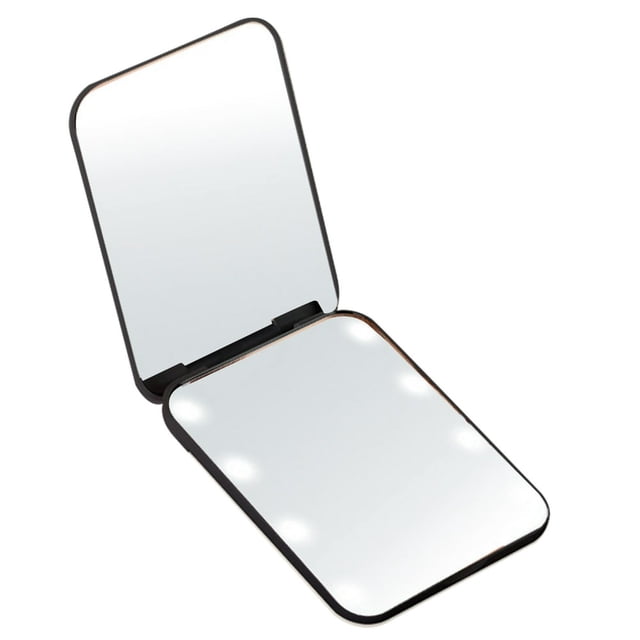Travel Makeup Mirror with 8 LED 2X Magnifying Toggle Switch Portable Battery Operated Desktop Handheld Women Girls Foldable Vanit