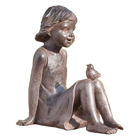 roman statue bronze garden outdoor figurine resin sitting bird