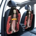 thumbnail image 3 of Kamado Nezuko Car Seat Back Protector 2 Pcs Anti-Kick Storage Mat For Car Seats Auto Seat Back Covers, 3 of 9