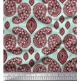 thumbnail image 1 of Soimoi Green Viscose Chiffon Fabric Maroon Paisley Printed Craft Fabric by the Yard 42 Inch Wide, 1 of 1