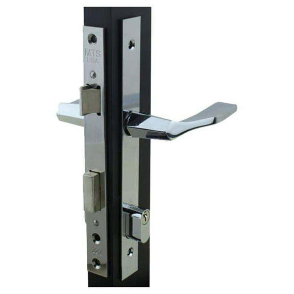 Storm Door Lock with Remote & Key - Modern Style Security Lockset - 4.5" Square - Handheld Controller Access - Compatible with Most Standard Doors