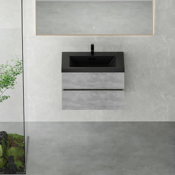 YYAo Wall Mounted Medicine Cabinets,Bathroom Wall Cabinet,30" Wall-Mounted Bathroom Storage Vanity Cabinet with Soft Close Drawers, Grey