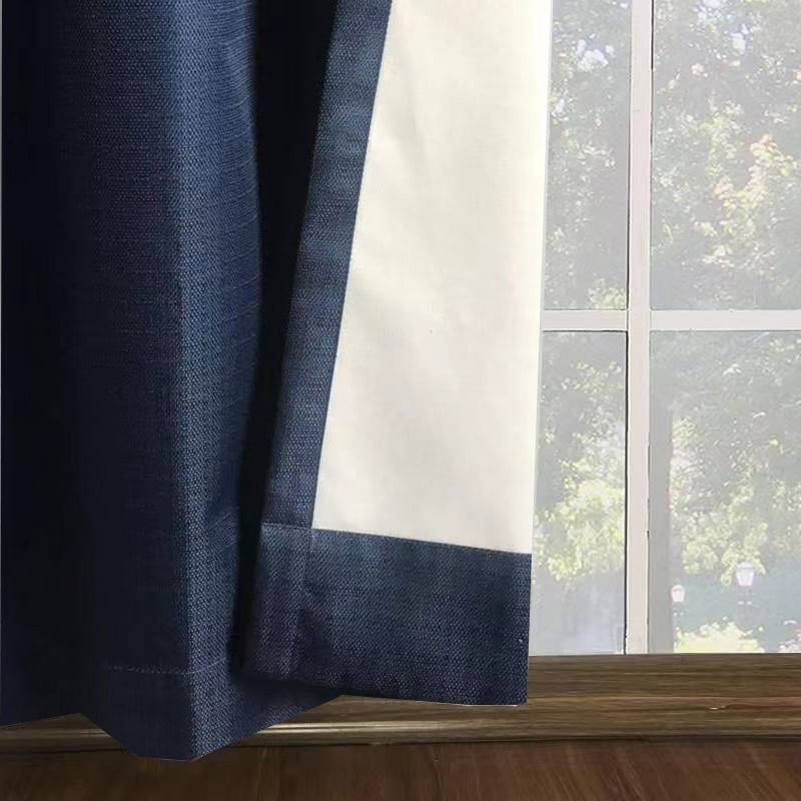 Mainstays Olan Navy Blackout Curtain Panel Pair, 2-Pack, Grommet Top, Textured Solid, 37" x 63", Room Darkening Drapes for Bedroom