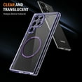 thumbnail image 2 of Dteck Magnetic for Samsung Galaxy S24 Ultra Case Electroplated TPU Frame Compatible with MagSafe Hard PC Clear Back Shockproof Phone Cover for Samsung Galaxy S24 Ultra,Purple, 2 of 8