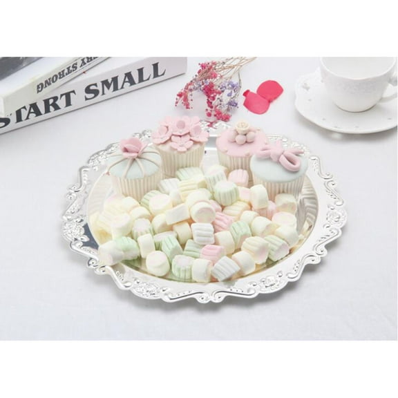 Raindrops 2-Piece Metal Fruit in Assorted Colors, European Style Snack and Serving Tray for Home Decor