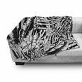 thumbnail image 2 of Black and White Floral Soft Flannel Fleece Blanket, Tropical Monochrome Art Graphic with Jungle Flowers and Leaves, Cozy Plush for Indoor and Outdoor Use, 50" x 70", Black and White, by Ambesonne, 2 of 5