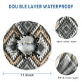 thumbnail image 3 of Shower Caps,Brown Geometric Triangle Diamond Pattern Waterproof Shower Cap for Women 4 Pieces,Double Reusable Hair Cover for Shower PEVA Elastic Stretch Hem, 3 of 7