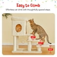 thumbnail image 4 of Furcato Cat Tree with 3 Steps, 28.7 inches Cat Tower for Indoor Cats, Cat Condo with Sisal-Covered Scratching Posts, Beige, 4 of 7