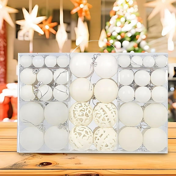 100Pcs Multi-Style Christmas Ball Ornaments Set, Shatterproof Hanging Decor with Glossy & Textured Accents, Festive Baubles for Xmas Tree & Party Decoration
