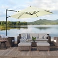 thumbnail image 2 of Outsunny 8.5FT Offset Patio Umbrella 360° Rotation Cantilever Parasol Beige, 2 of 10