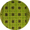 thumbnail image 1 of Ahgly Company Indoor Round Oriental Yellow Modern Area Rugs, 3' Round, 1 of 4