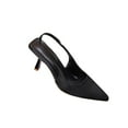 thumbnail image 2 of Drppepioner Women's Sandals Clearance! Women's Summer New Large Size Good with Satin High Heel Sandals Shallow Mouth Back Trip High Heel Shoes Black, 2 of 5